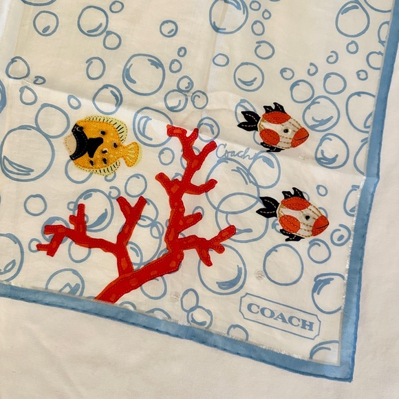 Authentic Coach Ocean Themed Scarf - Picture 1 of 4